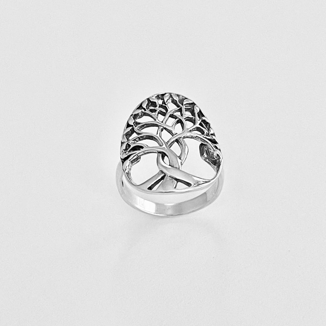 Fortune Rings Silver Sterling Silver Large Tree of Life Ring, Silver Rings, Fortune Ring ...