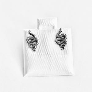 Sterling Silver Snake Earring, Reptile Stud Earrings, Silver Earrings, Pet Animals
