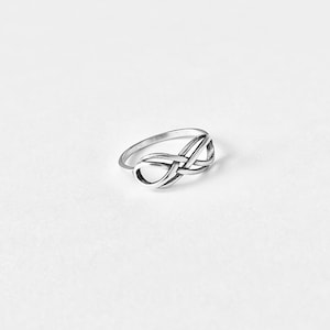 Sterling Silver Double Infinity Ring, Endless Love Rings, Lazy Eight Ring