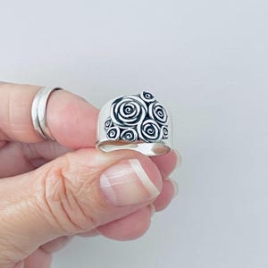 Sterling Silver Statement Bouquet of Roses Ring, Flower Ring, Silver Rings, Love Rose