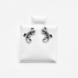 Sterling Silver Lizard Stud Earring, Silver Earrings, Pet Animals, Reptile, Geckos