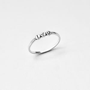 Sterling Silver Little Tiny I Love You Ring, I Heart U Ring, Silver Rings