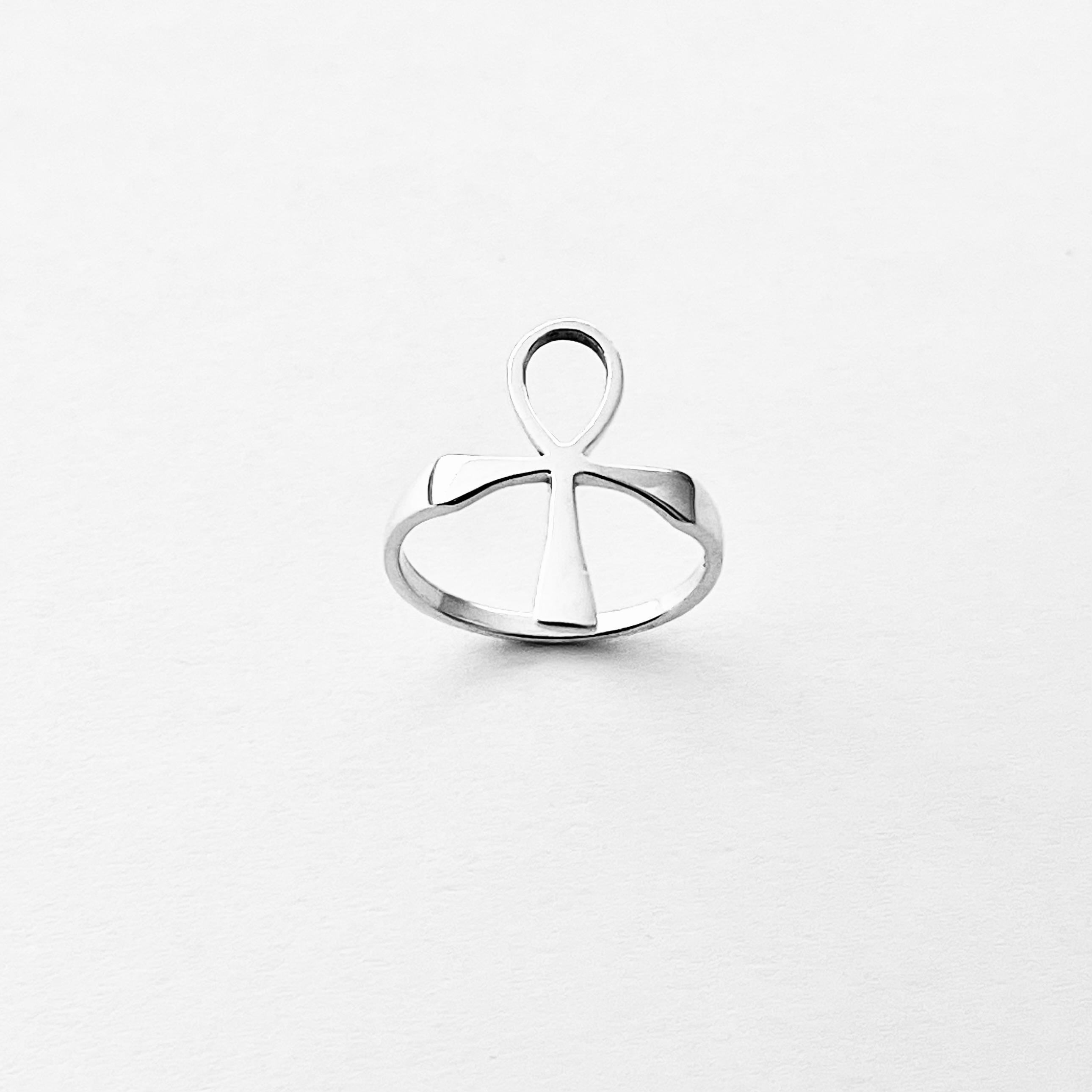 Breiter Ankh Ring 925 Sterling Silberring Ägypten Kreuz Henkelkreuz