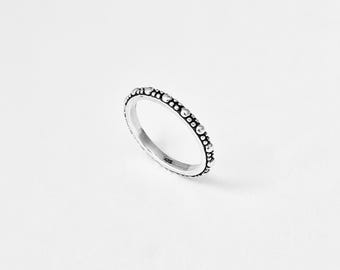 Sterling Silver Eternity Bead Band-ring, zilveren ringen, trouwringen, stapelbaar, kralen