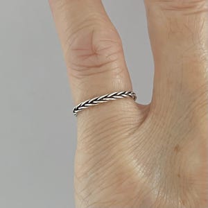 Sterling Silver Little Dainty Braided Band, Silver Rings, Stackable Ring, Braid Ring