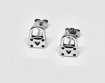 Pendientes de plata de ley con forma de corazón y candado: Joyería Lovecore