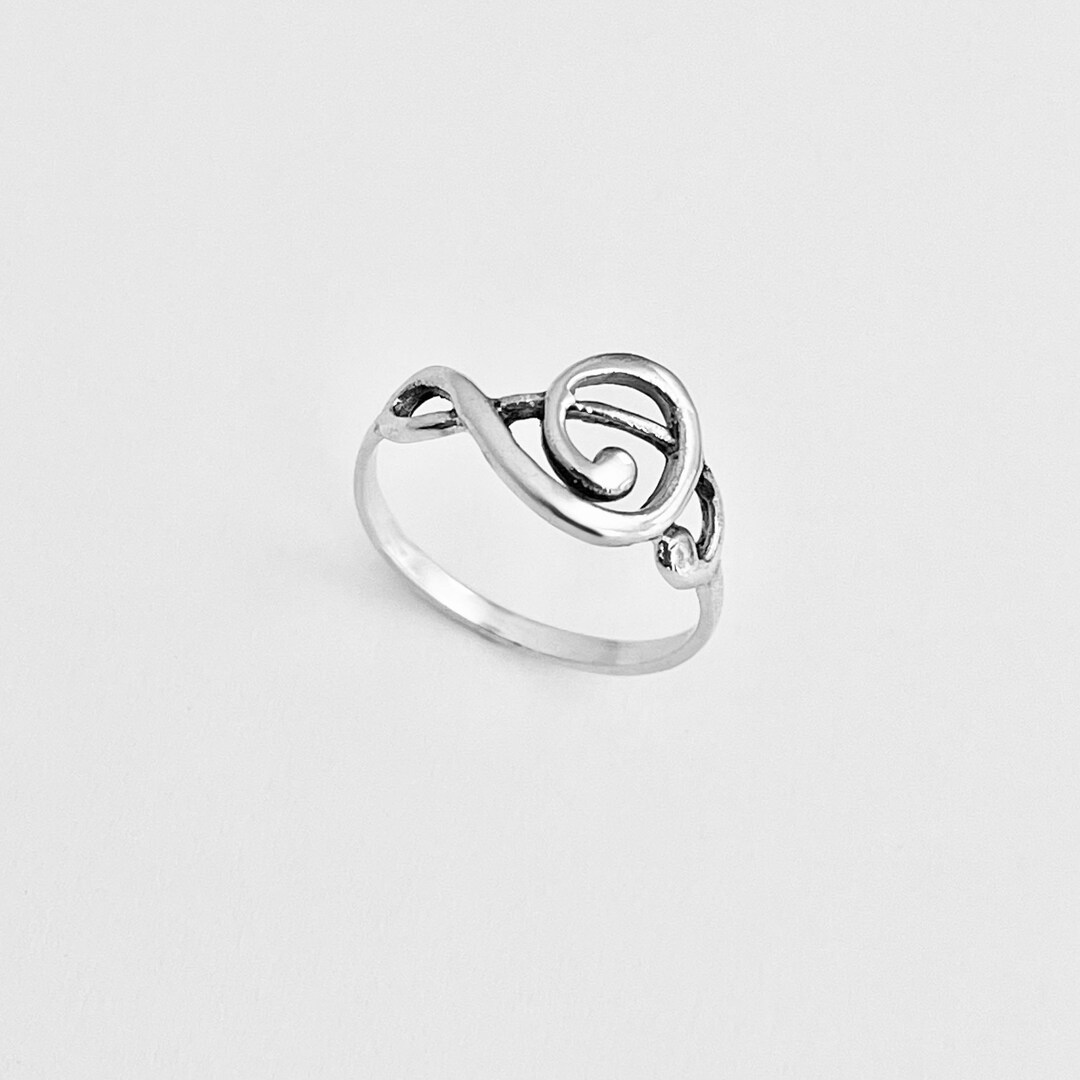 Shein Music Note Key Rings Sterling Silver Sideway Music Note Ring: Clef Notes, Musician Jewelry ...