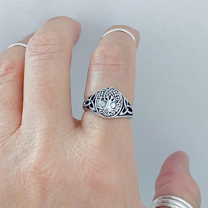 Sterling Silver Tree of Life Ring: Celtic Knot Fortune Ring - Etsy