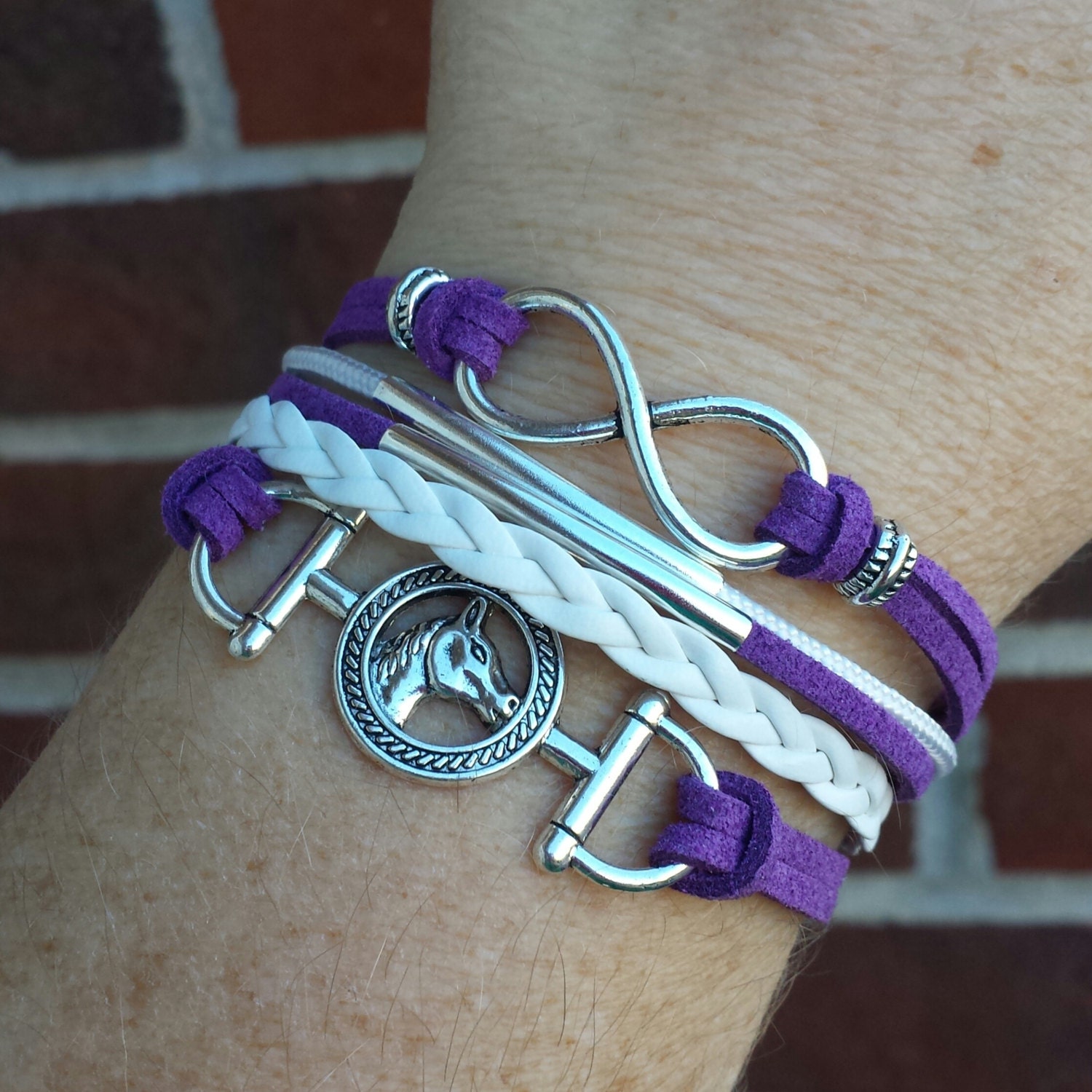 Layered Purple White Multistrand Friendship Bracelet with Etsy