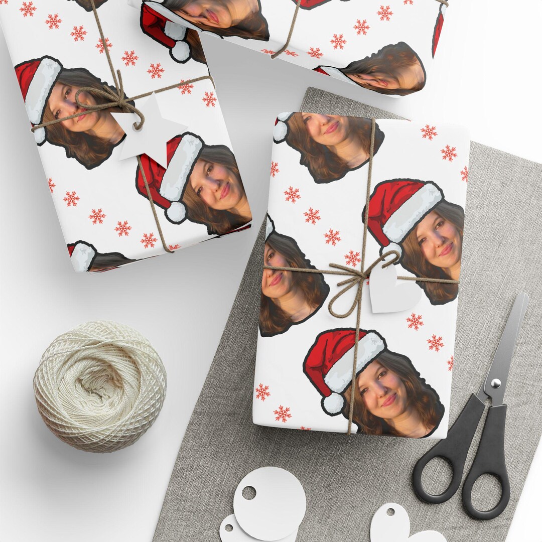 Custom face wrapping paper custom christmas gift wrapping paper