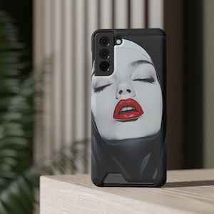 Funda para teléfono Nun Art Chic con tarjetero para quienes marcan tendencia, protección elegante, regalo perfecto para amantes de la moda, estilo contemporáneo.