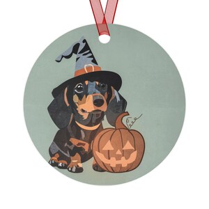 Halloween Weiner Dog Metal Ornaments, Fall Festive Pet Decor, Dog Lover Gifts, Dachshund Holiday Decorations, Unique Home Accessories