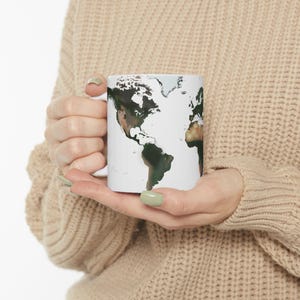 Keramische mok wereldkaart, cadeau leraar aardrijkskunde, mok koffieliefhebber, milieuvriendelijke drinkgerei, cadeau leraar geschiedenis, decor aardrijkskunde