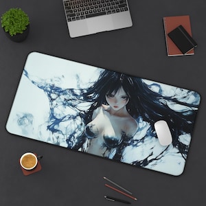 Manga Inspired Artistic Gaming Desk Mat, Anime Desk Pad for Gamers & Mancave, Unique Artwork, Durable Mouse Pad, Great for Home Office