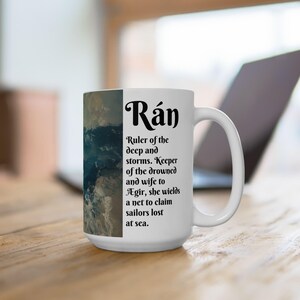 Rán, Norse sea goddess, Norse Mythology Inspired Coffee Cup, Gift for Viking Lovers and History Lovers, Comes in Sizes 11oz and 15oz