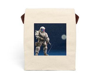 Borsa porta pranzo in tela a forma di soldato astronauta, portavivande ecologico a tema fantascientifico, borsa porta pranzo per gamer, per bambini e adulti, regalo perfetto per gli amanti dello spazio