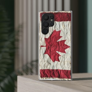 Canadian Maple Leaf Flexi Case, Stylish Phone Cover for Canada Lovers, Travel Gift, Unisex, Unique Design, Canadian Patriot Gift