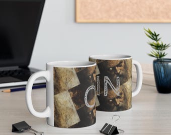 Taza de 325 ml inspirada en Odín, regalo de mitología nórdica, taza de café vikinga, decoración única para el hogar, taza de arte mítico