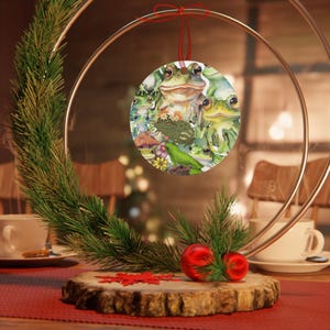 Charming Frog Themed Metal Ornaments for Nature Lovers, Holiday Yule Decor, Gifts, Froggy Tree Decorations, Whimsical Fro g Home Accents