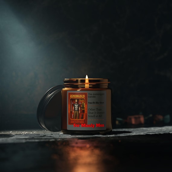 Asmongold Candle for Manly Men, Amber Jar, Ecofriendly