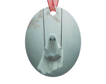 Spookachtige metalen ornamenten schommel, perfect voor halloweenversieringen, spookachtige kerstcadeaus, boomdecor, griezelige accessoires, unieke aandenkens
