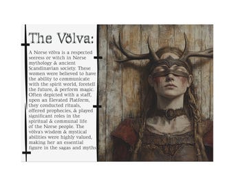 The Völva: Mystical Norse Rolled Poster, The Volva Decor, Viking Home Decor, Witchcraft Gift, Mythology Print, Professor Gift,