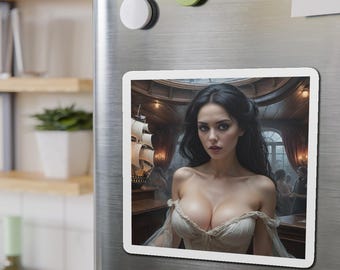 Voluptous Wench Elegant Die, Cut Magnets for Home Decor, Hot Lady Refrigerator Magnets, Perfect Gift for Mancave, Unique Boob Magnets
