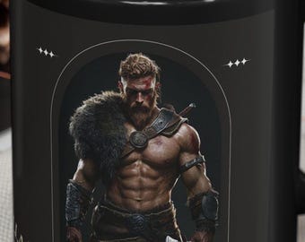 Coffee The Valhalla Coffee Mug, Viking Warrior Design, 11oz & 15oz, Norse Mythology Gift for Him, Mancave Coffee Lover Present