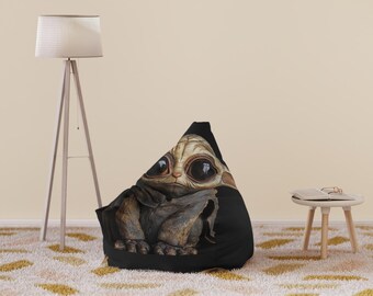 Cozy Sci Fi Creature Fantasy Bean Bag Chair Cover, Groovy Creature Design, Fun Home Decor, Kids' Room Accent, Gift for Dreamers and Gamers,