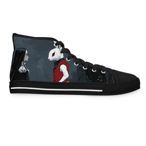 Zapatillas altas para mujer inspiradas en Alicia en el país de las maravillas, calzado de moda de tendencia, con Alicia y el conejo blanco, ideales para salidas informales