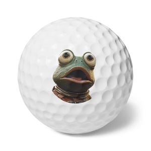 Funny Frog Golf Balls, 6pcs, Unique Golf Gifts, Birthday, Fathers Day, Golf Tournament, Humorous Golf Accessories