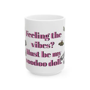 Voodoo Doll Ceramic Mug | Fun Gift for Witchy Friends | Unique Coffee Cup | Spiritual Decor | Halloween & Occasions
