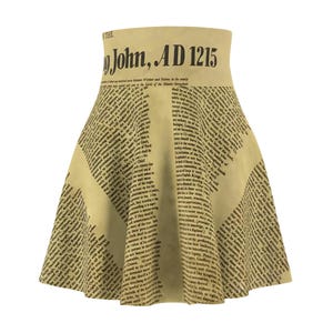 Magna Carta Women's Skater Skirt British Patriot Vintage Style Skirt, Unique Fashion, Historical Gift for Her, Summer Outfit, Casual Wear