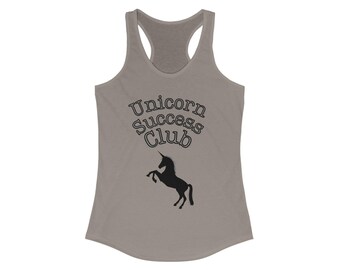 Unicorn Success Club Racerback Tank, inspirierendes Workout-Top, süßes Sommertop, perfektes Geschenk für Einhornliebhaber, Fitnessbekleidung
