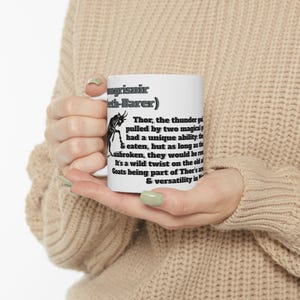 Norse Mythology Ceramic Mug, Thunder God Mug for Nature Lovers, Perfect Gift for Birthdays, Holidays, and Collectors, Viking Theme