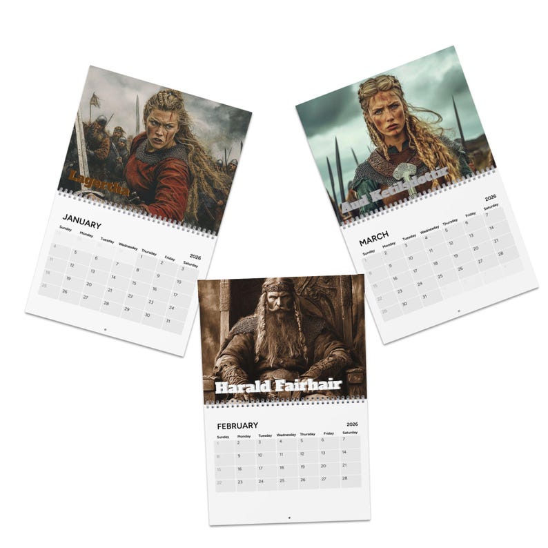 Viking Heroes Wall Calendar 2026, Viking Calendar Art, Norse Mythology ...