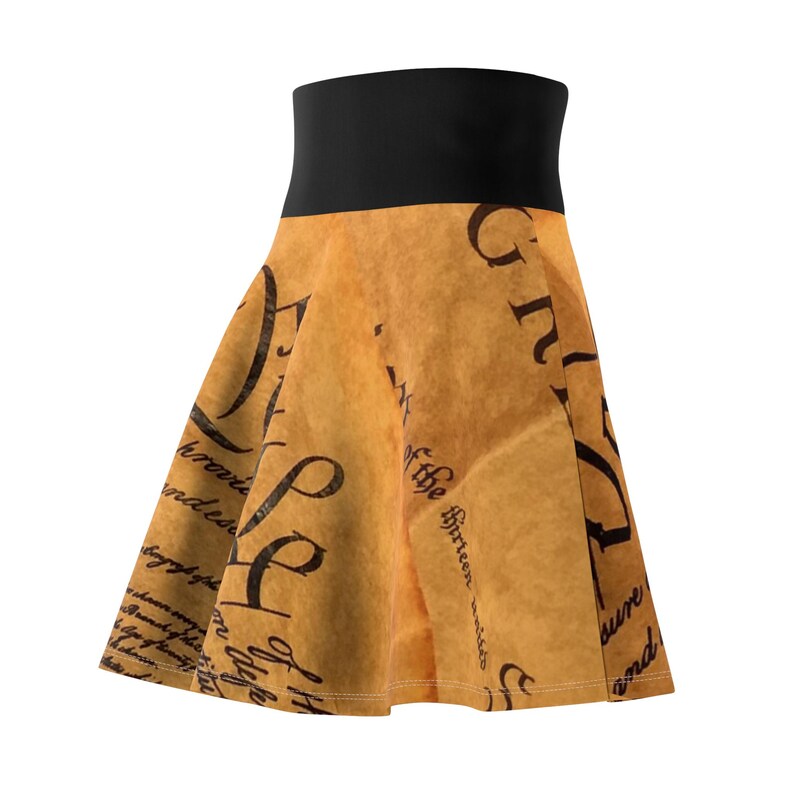 Vintage Constitution Women's Skater Skirt, Retro Style Skirt, Casual Patriotic Wear, Patriot Ladies Fashion, USA Independence, Unique Gift image 5