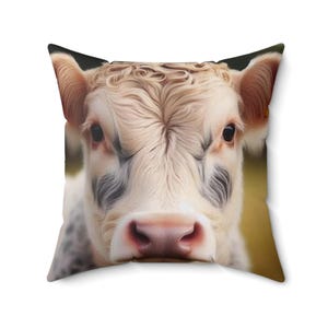 Cute Cow Print Pillow, Farmhouse Decor, Cow Lover Gift, Country House Throw Pillow for Home, Cow Decor Accent, Ranch Interior Design