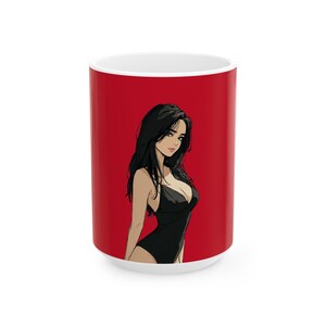 Elegante taza de cerámica inspirada en anime, regalo perfecto para amantes del café, 325 ml, 433 ml, decoración para fiestas, gamer, ilustraciones únicas.