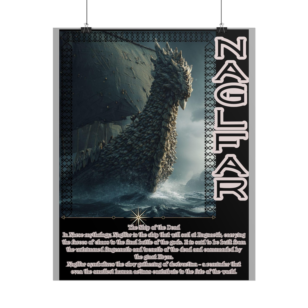 Naglfar Ship Poster Norse Ship Of The Dead Mythology Rolled Poster naglfar-ship-poster-norse-ship-of-the-dead-mythology-rolled-poster