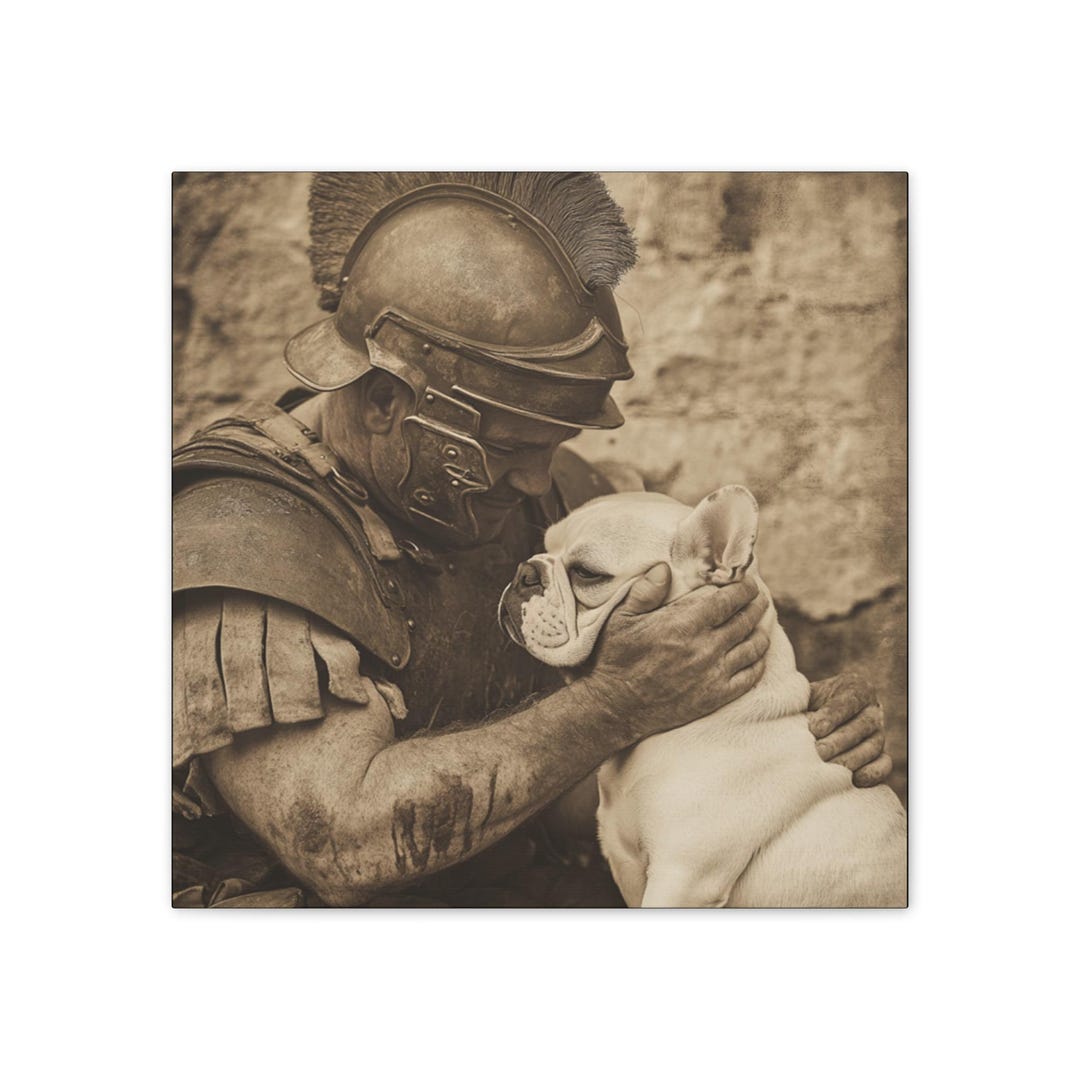 French Bulldog Wall Art, Vintage Roman Soldier & Dog Print, Home Decor ...