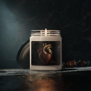 Artistic Anatomical Heart Scented Soy Candle | Warm Home Decor, Unique Gifts, Heart-Themed Decor, Special Occasions, Plus Handmade