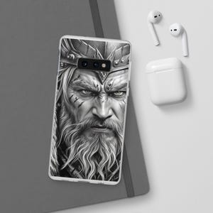 Viking Warrior Flexi Case, Mancave gift, Unisex Phone Cover, Durable Shield, Viking Gift, Fantasy Decor, Unique Design, Protection