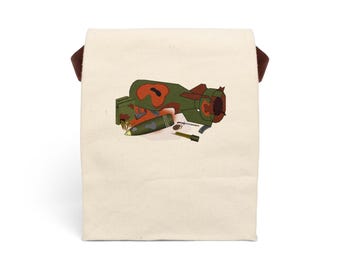 Vintage Vet Inspired Canvas Lunch Bag, EcoFriendly Lunch Tote, Personalized Meal Carrier, Snack Bag for Kids and Adults, Gamer Lunch Bag