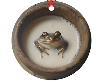 Frog-themed Metal Ornaments, Whimsical Holiday Decor, Unique Gifts for Nature Lovers, Christmas Tree Ornament, Cute Home Accent