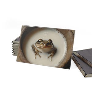 Cute Frog in Milk Button Magnet, High Seller Refrigerator Decor, Cute Gift for Nature Lovers, Creative Kitchen Art, Fun Toad Home Accents