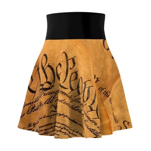 Vintage Constitution Women's Skater Skirt, Retro Style Skirt, Casual Patriotic Wear, Patriot Ladies Fashion, USA Independence, Unique Gift image 8