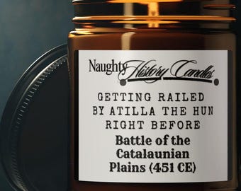 Candela profumata umoristica Attila l'Unno - Regalo perfetto per gli appassionati di storia, candele divertenti, idee regalo esilaranti