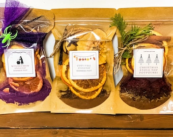 Holiday Simmer Stovetop Potpourri, Dried Fruits, Natural Home Fragrance, Non Toxic-Eco Friendly Air Freshener, gifts, Christmas, Halloween