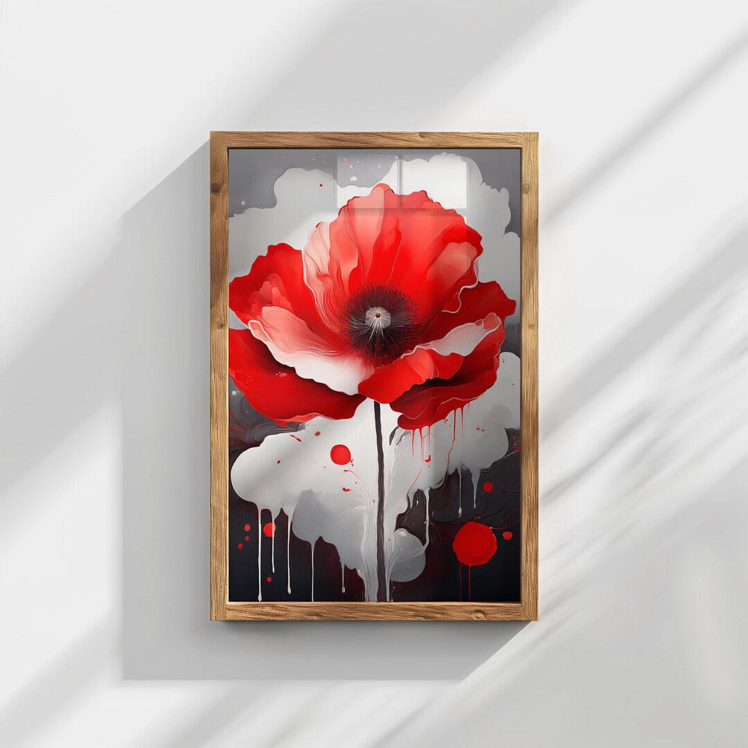 Poppy Watercolor Art Print, Red Floral Abstract, Modern Home Decor - Etsy
